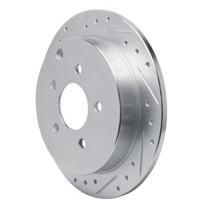 Buick Rendezvous Brake Rotor (1) - Rear Left - R1 Concepts - Drilled & Slotted - Silver - `01-`07